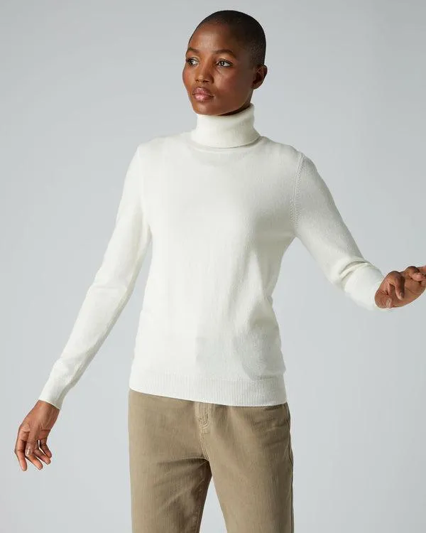 Women Women039s Polo Neck Cashmere SweaterIn New Ivory White New Ivory White NPeal Turtle Necks Women Women039s Polo Neck Cashmere SweaterIn New Ivory White New Ivory White NPeal Turtle Necks