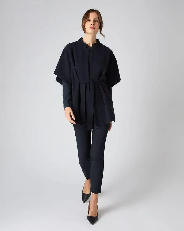 Women Women039s Stand Collar Cashmere CapeIn Navy Blue Navy Blue NPeal Pashminas Wraps and Shawls