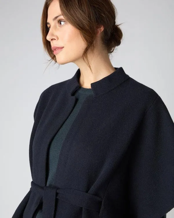 Women Women039s Stand Collar Cashmere CapeIn Navy Blue Navy Blue NPeal Pashminas Wraps and Shawls