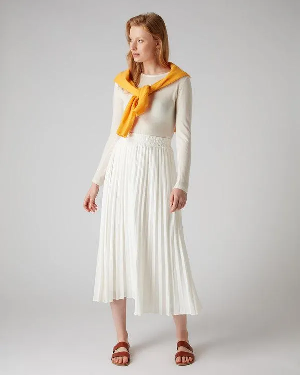 Women Women039s Superfine Long Sleeve Cashmere TopIn New Ivory White New Ivory White NPeal Tops and Tshirts