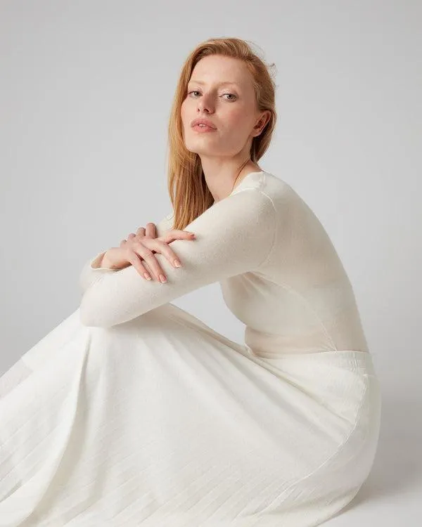Women Women039s Superfine Long Sleeve Cashmere TopIn New Ivory White New Ivory White NPeal Tops and Tshirts