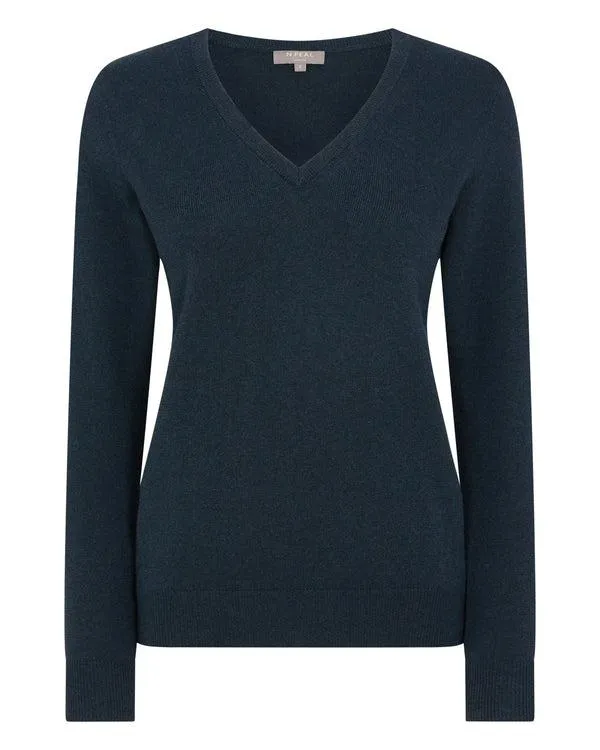 Women Women039s V Neck Cashmere SweaterIn Grigio Blue Grigio Blue NPeal V Necks