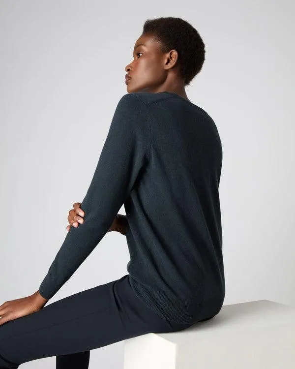Women Women039s V Neck Cashmere SweaterIn Grigio Blue Grigio Blue NPeal V Necks