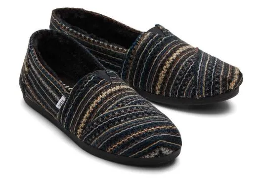 Women WomenAlpargata Black Embroidered With Faux Fur Embroidered Black TOMS Alpargatas