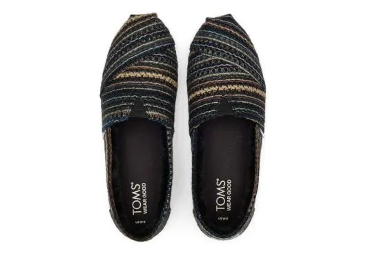 Women WomenAlpargata Black Embroidered With Faux Fur Embroidered Black TOMS Alpargatas