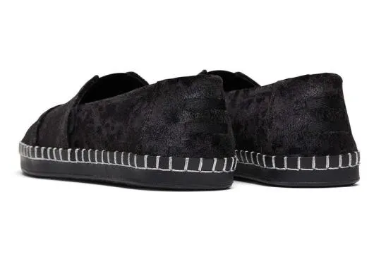 Women WomenAlpargata Plush Foil Leather Wrap Black Plush Foil TOMS Exclusives