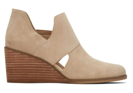 Women WomenKallie Wedge Cutout Suede Oatmeal TOMS Boots and Booties