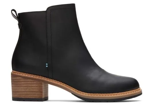 Women WomenMarina Black Leather Heeled Boot Black TOMS Boots and Booties