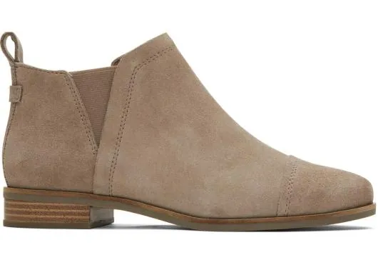 Women WomenReese Taupe Suede Ankle Boot Desert Taupe Grey TOMS Exclusives