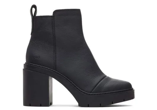 Women WomenRya Black Leather Heeled Boot Blackblack TOMS Boots and Booties