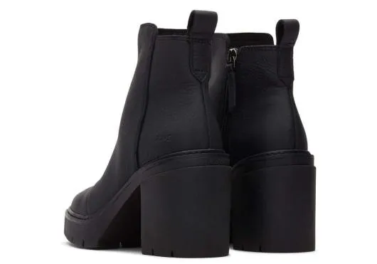 Women WomenRya Black Leather Heeled Boot Blackblack TOMS Boots and Booties