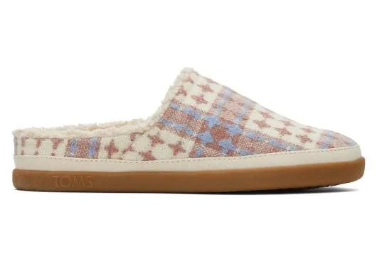 Women WomenSage Pink Plaid Faux Shearling Slipper Rose TOMS Slippers