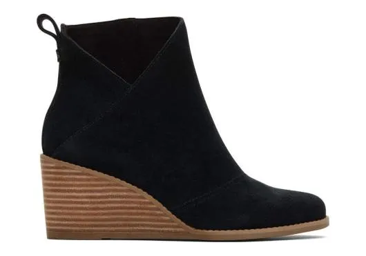 Women WomenSutton Black Suede Wedge Boot Black Suede TOMS Boots and Booties