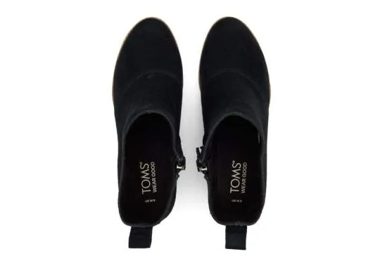 Women WomenSutton Black Suede Wedge Boot Black Suede TOMS Boots and Booties