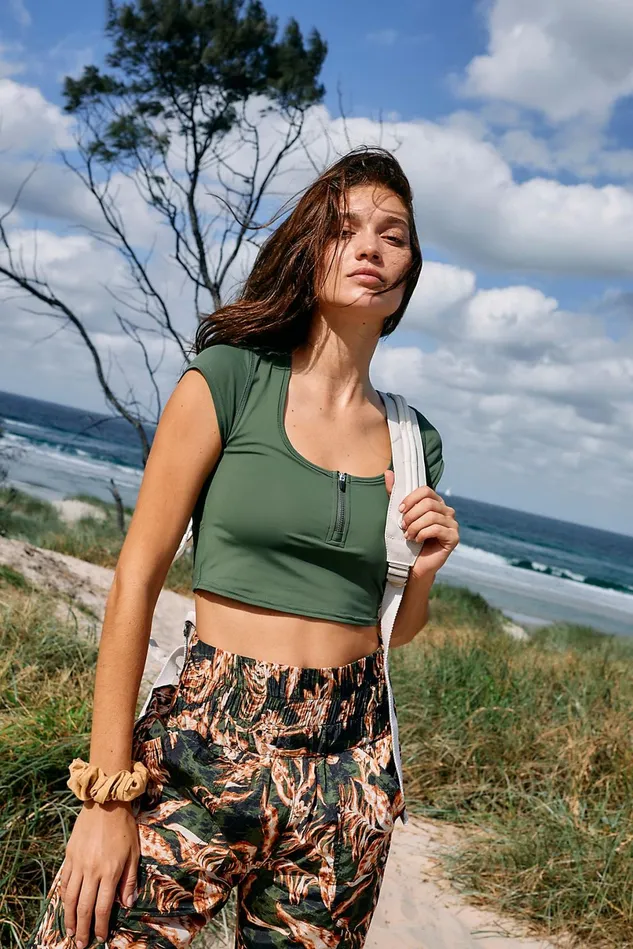 Women Workout Tops Free People Born Ready Crop Mayfly