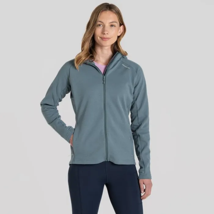 Womens Full Zip Fleece Craghoppers Dynamic Pro Hooded Jacket Atlantic Marl