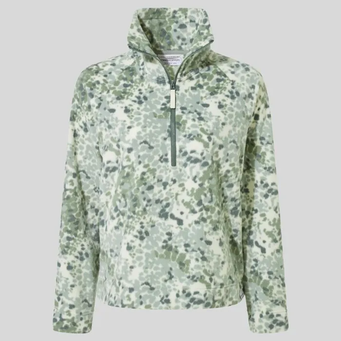 Womens Half Zip Fleece Craghoppers Evie Half Zip Fleece Frosted Pine Print Womens Half Zip Fleece Craghoppers Evie Half Zip Fleece Frosted Pine Print