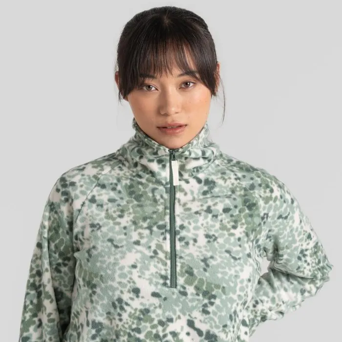Womens Half Zip Fleece Craghoppers Evie Half Zip Fleece Frosted Pine Print Womens Half Zip Fleece Craghoppers Evie Half Zip Fleece Frosted Pine Print