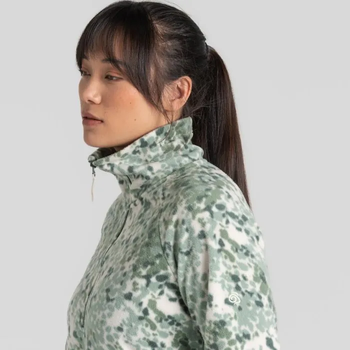 Womens Half Zip Fleece Craghoppers Evie Half Zip Fleece Frosted Pine Print Womens Half Zip Fleece Craghoppers Evie Half Zip Fleece Frosted Pine Print