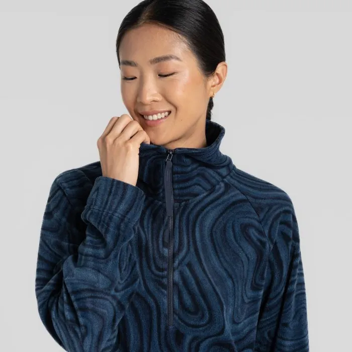 Womens Half Zip Fleece Craghoppers Lago Half Zip Fleece Blue Navy Print Womens Half Zip Fleece Craghoppers Lago Half Zip Fleece Blue Navy Print