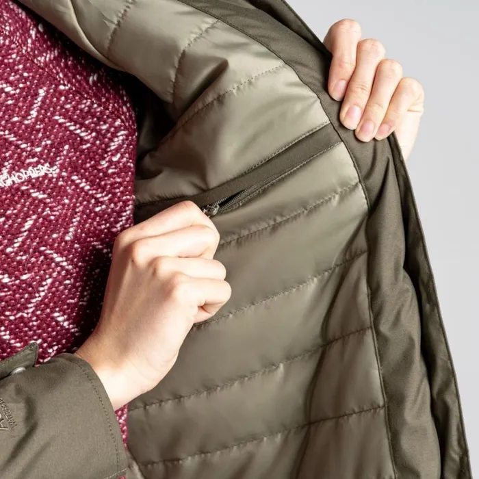 Womens Insulated Jackets Craghoppers Caithness Waterproof Jacket Wild Olive Womens Insulated Jackets Craghoppers Caithness Waterproof Jacket Wild Olive