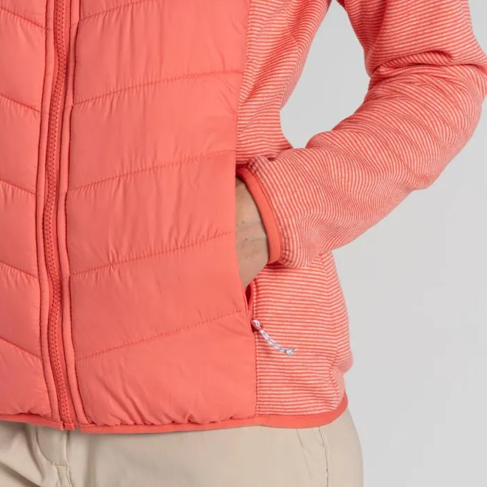 Womens Insulated Jackets Craghoppers Carmela Hybrid Jacket Deep Coral Womens Insulated Jackets Craghoppers Carmela Hybrid Jacket Deep Coral