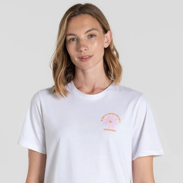 Womens Short Sleeve Craghoppers Malibo Short Sleeved TShirt Optic White Be Kind Womens Short Sleeve Craghoppers Malibo Short Sleeved TShirt Optic White Be Kind