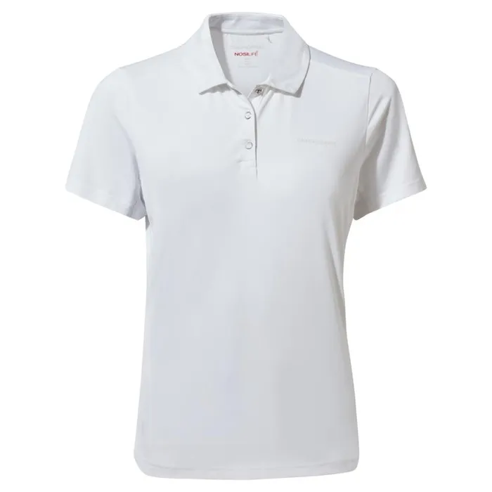 Womens Short Sleeve Craghoppers NosiLife Pro Short Sleeved Polo Optic White Womens Short Sleeve Craghoppers NosiLife Pro Short Sleeved Polo Optic White
