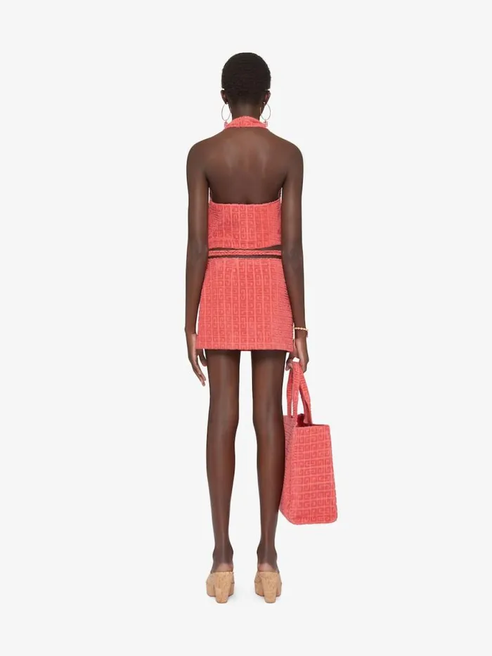 Wrap Mini Skirt In 4g Cotton Towelling Coral Women Givenchy Skirts