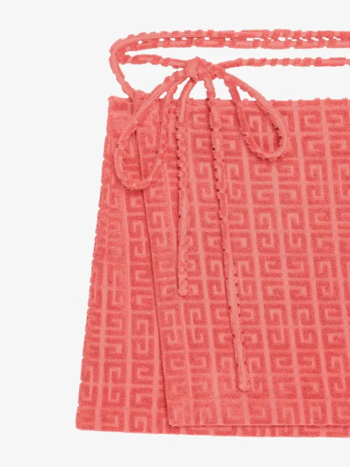 Wrap Mini Skirt In 4g Cotton Towelling Coral Women Givenchy Skirts