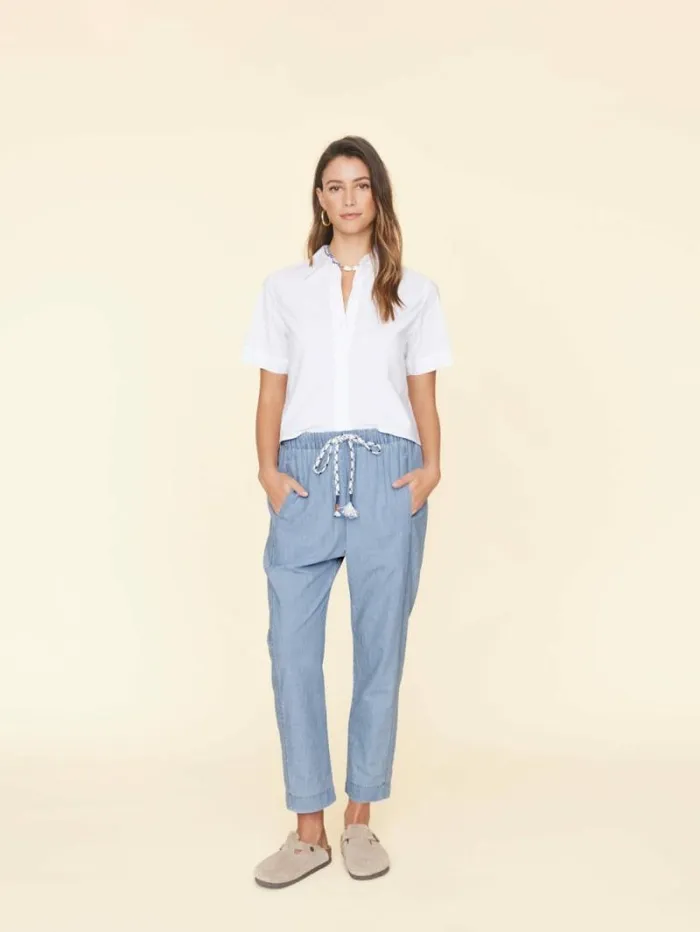 Xirena Dusty Blue Draper Pant Women Pants and Jumpsuits