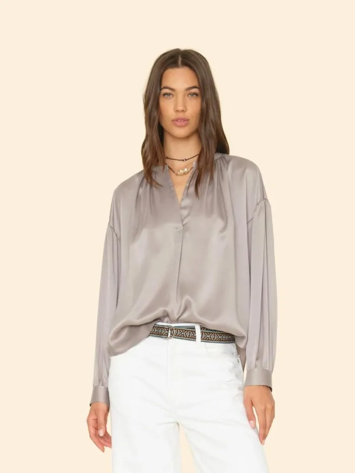 Xirena Pebble Grey Mayson Top Women Tops