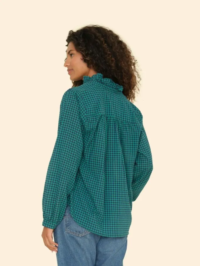 Xirena Pine Sky Caspian Plaid Top Women Tops