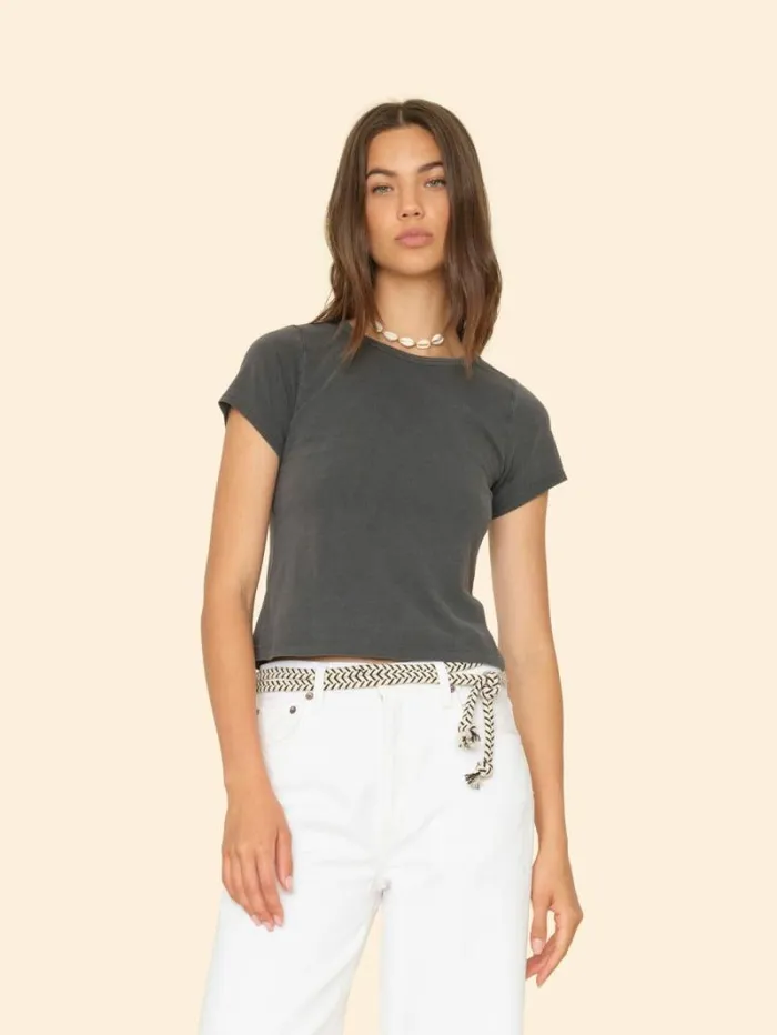 Xirena Vintage Black Pixie Tee Women Sweats and Tees