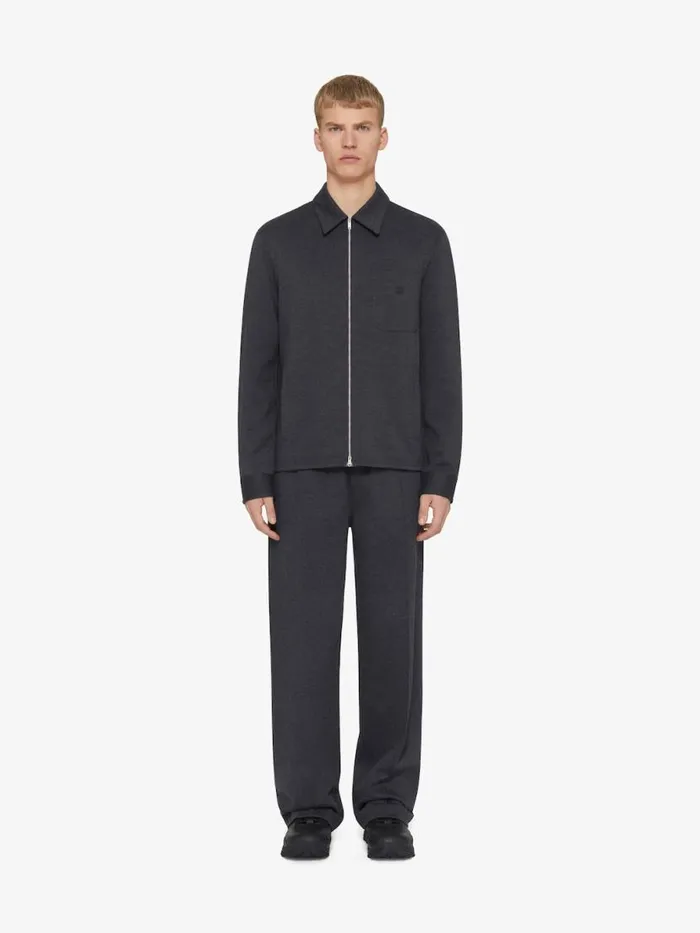 Zipped Shirt In Fleece Graphite Men Givenchy Shirts