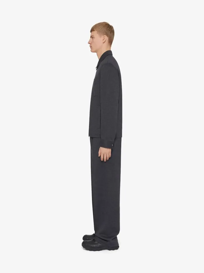 Zipped Shirt In Fleece Graphite Men Givenchy Shirts