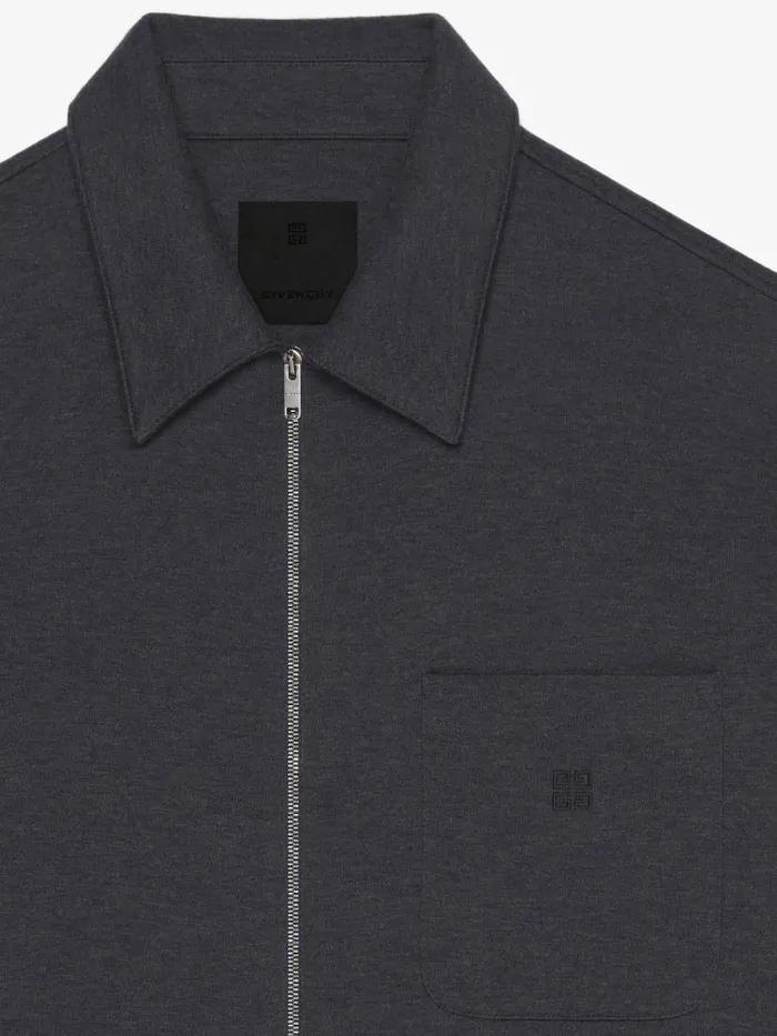 Zipped Shirt In Fleece Graphite Men Givenchy Shirts